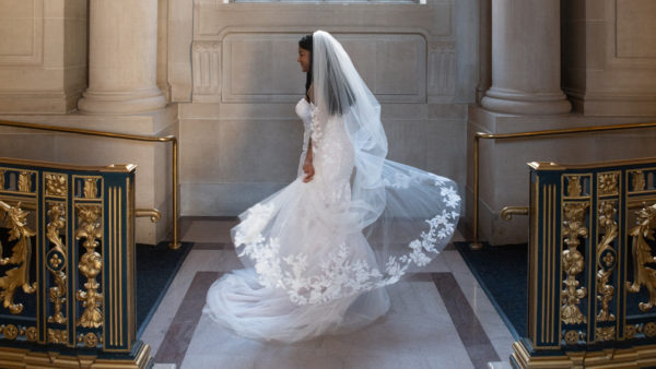 Spinning Bride at City Hall with Spiral look